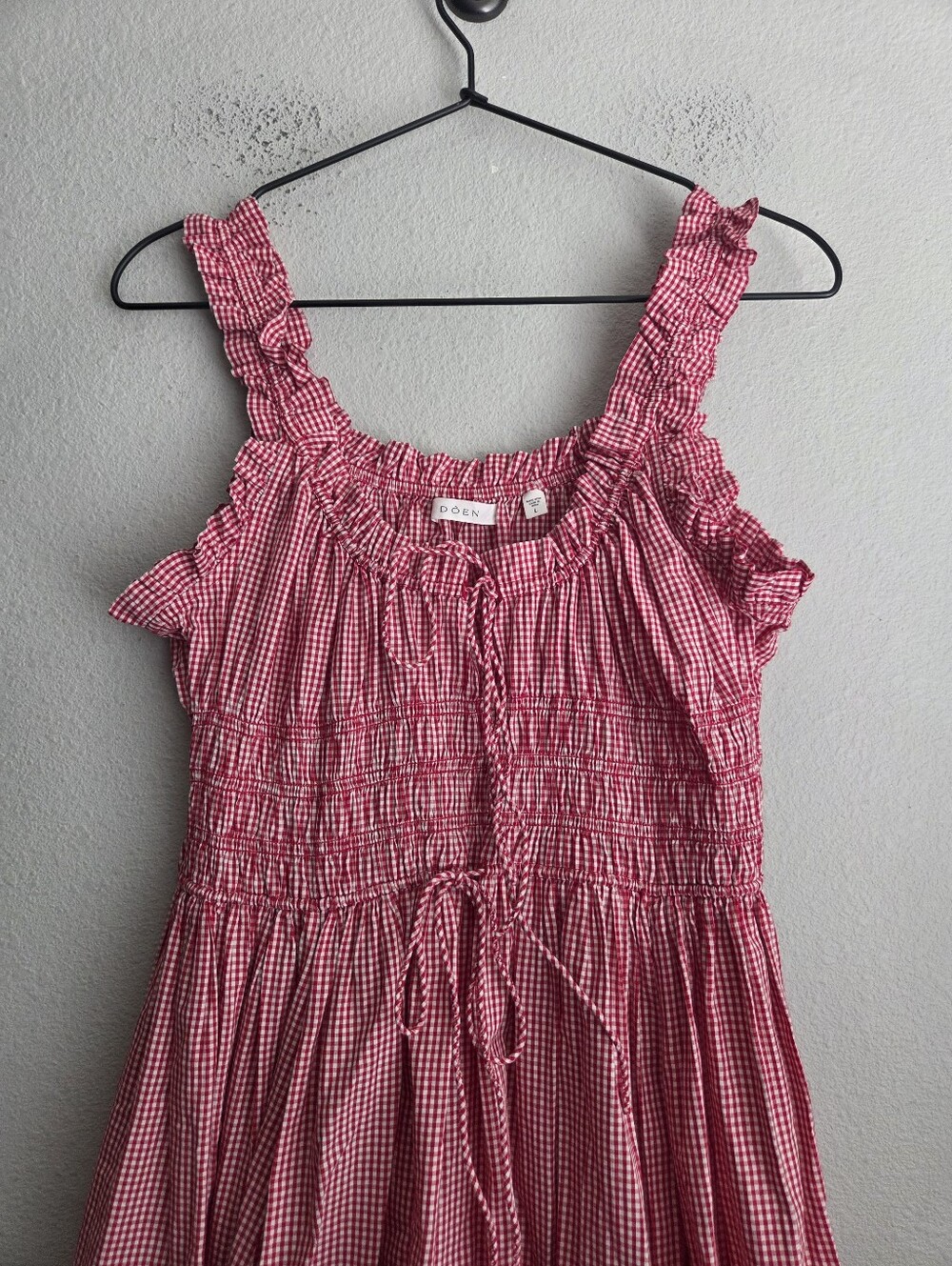 Doen Emmaretta Dress in Cerise Paris Gingham size L - Picture 5 of 11